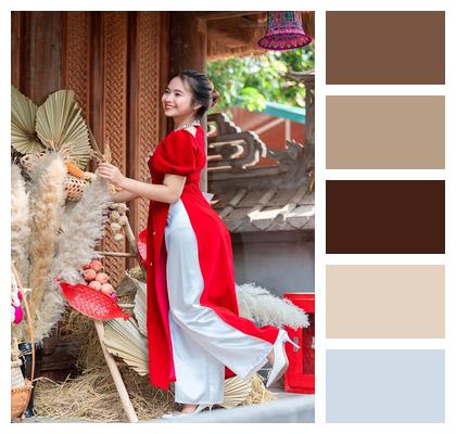 Woman Tet Traditional Fashion Image